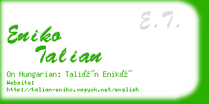 eniko talian business card